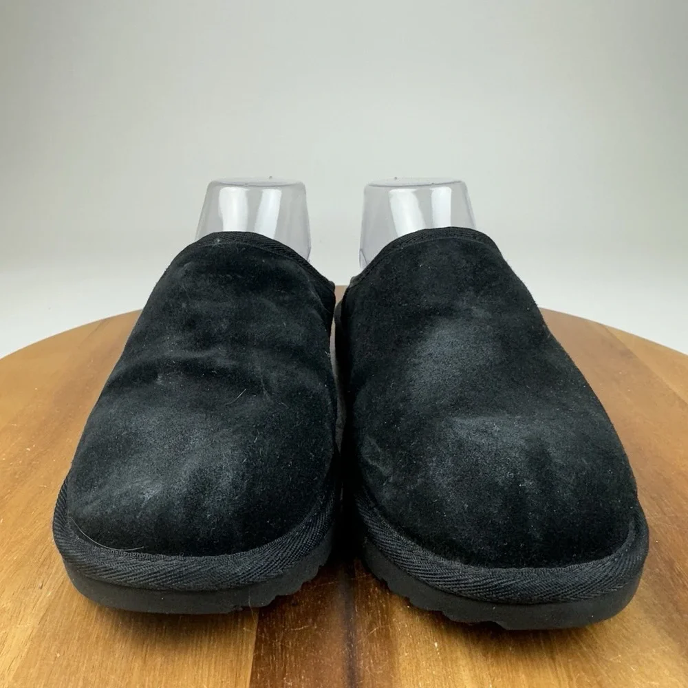 Big Kids Boys UGG Classic Slip On Black Suede Comfort Slippers Shoes Size 6 Y
